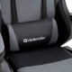 Кресло компьютерное DEFENDER 'Strider', 2 подушки, ткань/экокожа, черное/серое, 64056