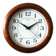 Часы настенные САЛЮТ ДС-ББ28-014, круг, белые, деревянная рамка, 31х31х4,5 см