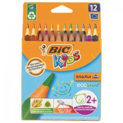 Карандаши цветные утолщенные BIC 'Triangle', 12 цветов, пластиковые, трехгранные, картонная упаковка, 8297356