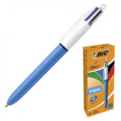 Ручка шариковая автоматическая BIC '4 Colours Original', 4 цвета (синий, черный, красный, зеленый), линия письма 0,32 мм, 889969