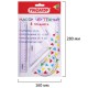 Набор чертежный ПИФАГОР (линейка 16 см, 2 треугольника, транспортир), прозрачный, пастельные цвета, ассорти, 210855