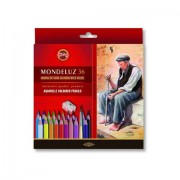 Карандаши цветные акварельные художественные KOH-I-NOOR 'Mondeluz', 36 цветов, кисть, точилка, европодвес, 3712/36, 3712036003KZ