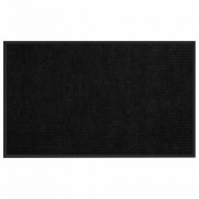 Коврик придверный 90х150 см, ЧЕРНЫЙ, влаго-грязезащитный, 430 г/м2, ребристый, ЛЮБАША СТАНДАРТ, 701038