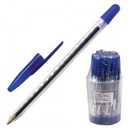 Ручка шариковая СТАММ '111', СИНЯЯ, корпус прозрачный, узел 1,2 мм, линия письма 1 мм, РС01