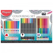 Набор для творчества MAPED 'Graph'Peps', 10 фломастеров, 10 капиллярных ручек, 12 двусторонних цветных каранд., точилка, блистер, 897417