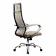 Кресло офисное МЕТТА 'L1m 42', хром, сиденье и спинка мягкие, велюр, бежевое