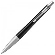 Ручка шариковая PARKER 'Urban Premium Ebony Metal CT', корпус черный глянцевый лак с гравировкой, хромированные детали, синяя, 1931615