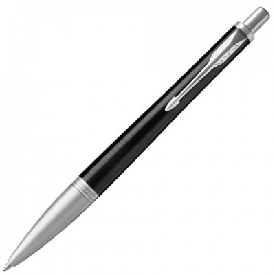 Ручка шариковая PARKER 'Urban Premium Ebony Metal CT', корпус черный глянцевый лак с гравировкой, хромированные детали, синяя, 1931615