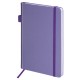 Блокнот А5 135x212 мм BRAUBERG 'Edge', под кожу, резинка, держатель, 80 л., клетка, сиреневый, 117150