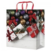 Пакет подарочный 26,4x32,7x13,6 см, 'Подарки и елочные шарики', ламинированный, ПКП-8870