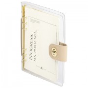 Блокнот А5 180x235 мм, BRAUBERG 'Fabulous', гибкий, на кольцах, застежка, 80 л., бежевый, 116194