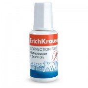 Корректирующая жидкость ERICH KRAUSE 'Arctic White', 20 мл, экстра-белизна, флакон с кисточкой, 6