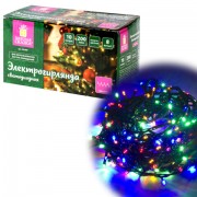 Электрогирлянда-нить комнатная 'Стандарт' 10 м, 200 LED, мультицветная 220 V, контроллер, ЗОЛОТАЯ СКАЗКА, 591100