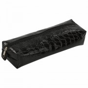 Пенал-косметичка BRAUBERG 'Ultra black', 'крокодиловая кожа', 20х6х4 см, 223909