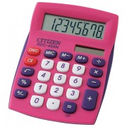 Калькулятор карманный CITIZEN SDC-450NPKCFS (120х87 мм) 8 разрядов, двойное питание, РОЗОВЫЙ