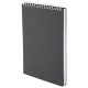 Блокнот А5, 80 л., силиконовый гребень, обложка пластик, клетка, BRAUBERG, серый, 117562