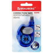 Корректирующая лента BRAUBERG 'Bomb', 5 мм х 8 м, корпус темно-синий с резиновой вставкой, 273024