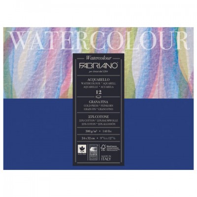 Альбом для акварели А4+ (240х320 мм) FABRIANO 'Watercolour Studio', среднее зерно, 12 л., 300 г/м2, 17312432