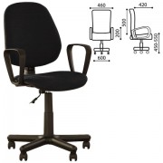 Кресло 'Forex GTP', с подлокотниками, черно-серое