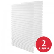 Жалюзи-плиссе, штора тканевая самоклеящаяся КОМПЛЕКТ 2 шт., BRABIX 60х180 см, СТАНДАРТ, 60 г/м2, цвет белый, 700005