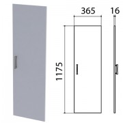 Дверь ЛДСП средняя 'Монолит', 365х16х1175 мм, цвет серый, ДМ42.11