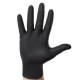 Перчатки нитриловые повышенной прочности, КОМПЛЕКТ 25 пар, размер XL (очень большой), E-DUO, черные, E65-0X-Black