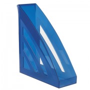 Лоток вертикальный для бумаг BRAUBERG 'Office style', 245х90х285 мм, тонированный синий, 237282