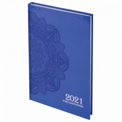 Ежедневник датированный 2021 А5 (145х215 мм), ламинированная обложка, STAFF, 'Узор', 111816