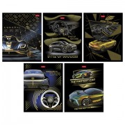 Тетрадь А5, 48 л., HATBER, скоба, клетка, матовая ламинация, 3D-фольга, 'Роскошь и стиль' (микс), 093158, 48Т5лофВ1