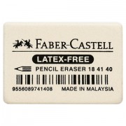 Ластик FABER-CASTELL 'Latex-Free', 37x25x7 мм, белый, прямоугольный, 184140