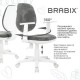 Кресло детское BRABIX 'Fancy MG-201W', с подлокотниками, пластик белый, велюр, серое, 533010