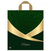 Пакет с петлевой ручкой ПВД, 40х37 см, 'Перфекто Малахит', 95 мкм, н00268697