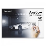 Альбом для рисования А4 40 листов, скоба, глянцевый лак, BRAUBERG, 202х285 мм, 'Суперавто' (1 вид), 105093