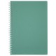Тетрадь обложка пластик, А5 80 л., гребень мягкий (силиконовый), клетка, BRAUBERG, зеленая, 405359