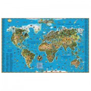 Карта настенная для детей 'Мир', размер 116х79 см, ламинированная, 629, 450