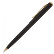 Ручка бизнес-класса шариковая BRAUBERG Maestro, СИНЯЯ, корпус черный с золот., линия, 143470