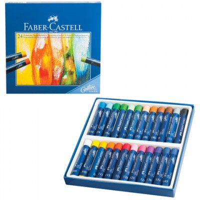 Пастель масляная художественная FABER-CASTELL 'Oil Pastels', 24 цвета, круглое сечение, 127024