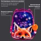 Ранец BRAUBERG PREMIUM, 2 отделения, с брелоком, 'Cute fox', LED-ЛАМПОЧКИ, 38х29х16 см, 272019