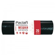 Мешки для мусора 120 л, черные, 20 шт., ПВД, 40 мкм, 70х110 см, PACLAN Professional 'Особо прочные', 402002