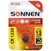 Батарейка литиевая SONNEN Lithium CR1220 'таблетка, дисковая, кнопочная' 1 шт., блистер, 455597