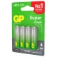 Батарейки КОМПЛЕКТ 4 шт., GP Super G-Tech, AA (LR6, 15А), алкалиновые, пальчиковые, блистер, 15A-2CR4