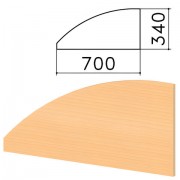 Экран-перегородка 'Монолит', 700х16х340 мм, БЕЗ ФУРНИТУРЫ (код 640237), бук бавария, ЭМ23.1