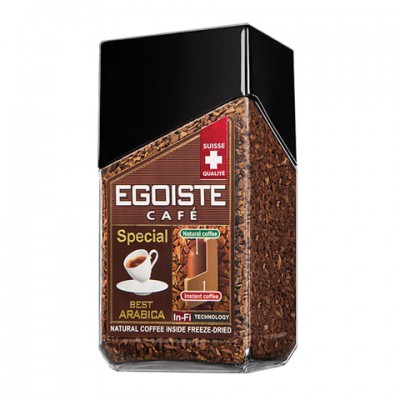 Кофе молотый в растворимом EGOISTE 'Special', натуральный, 100 г, 100% арабика, стеклянная банка, 8606