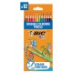 Карандаши цветные стираемые с ластиком BIC 'Kids Evolution Illusion', 12 цветов, круглые, 987868
