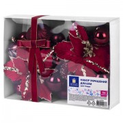 Шары елочные НАБОР 54 предмета 'Burgundy Style', пластик, бордо, ЗОЛОТАЯ СКАЗКА, 592591