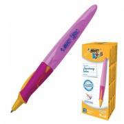 Ручка шариковая с грипом BIC 'Kids Twist', СИНЯЯ, для детей, корпус розовый, узел 1 мм, линия письма 0,32 мм, 918458