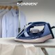 Утюг паровой SONNEN SI-6008, 2200 Вт, керамическое покрытие, антикапля, серебристый/золотой, 456998