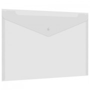 Папка-конверт с кнопкой А4, BRAUBERG 'UNIVERSAL', до 100 листов, прозрачная, 0,15 мм, 273070