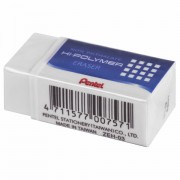 Ластик PENTEL (Япония) 'HI-POLYMER ERASER', 35х16х11,5 мм, белый, прямоугольный, картонный держатель, ZEH-03