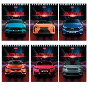 Блокнот МАЛЫЙ ФОРМАТ А6 110х145 мм, 40 л., гребень, лакированная обложка, клетка, HATBER, 'Машины', 004666, 40Б6B1гр